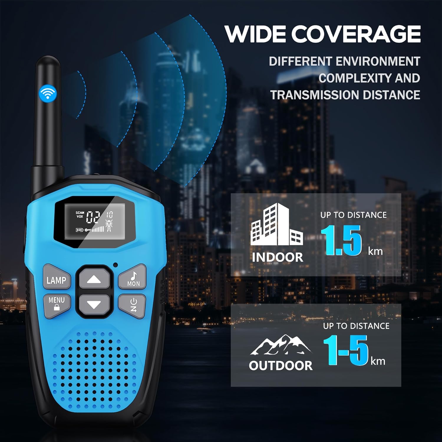 Walkie-Talkie wide coverage illustration