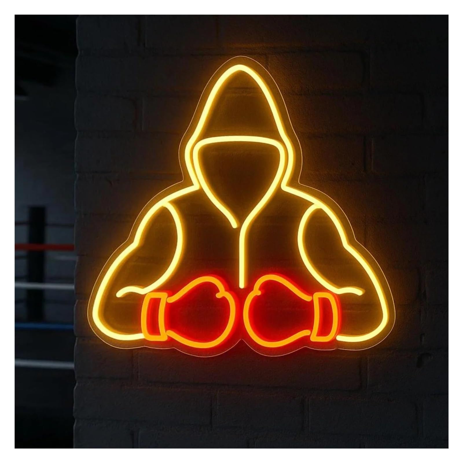 XENITE Hanging Art Neon Signs Boxing Neon Sign USB Dimmable for Gym Boxing Club Man Cave Fitness Room Wall Decor 40cmx38.5cm