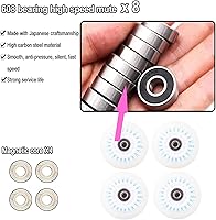 Vista 4 de Light up Inline Skate Wheels & Roller Blade Wheels 76mm/80mm with Bearings ABEC-9 for Indoor & Outdoor use 90A Luminescence Roller Blade Wheels