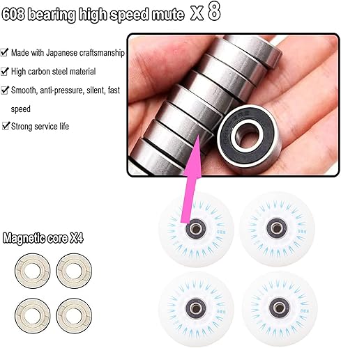 Miniatura 4 de Light up Inline Skate Wheels & Roller Blade Wheels 76mm/80mm with Bearings ABEC-9 for Indoor & Outdoor use 90A Luminescence Roller Blade Wheels