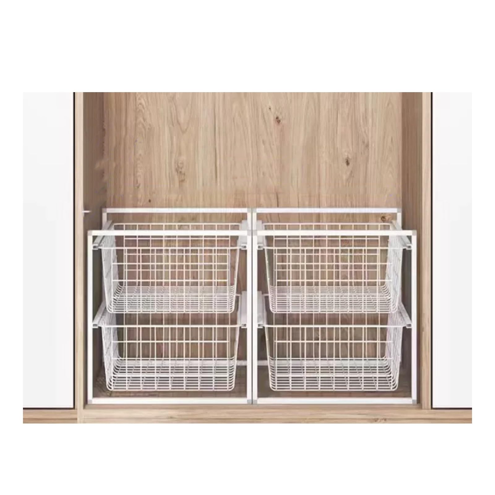 Cestas extraíbles de Malla metálica para Cocina y baño. Organizador de fácil Acceso para cajones de despensa. Medidas: 450 x 370 x 550 mm. Ideal para la organización del hogar.