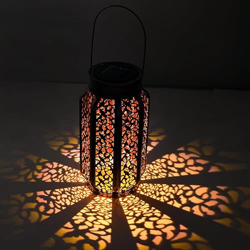 Yexiya Paquete de 4 linternas solares grandes impermeables para exteriores, 15.7 pulgadas, faroles solares colgantes para patio, faroles retro