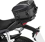 KEMIMOTO Motorcycle Tail Bag, Dual Use Motorcycle Rear Seat Bag with Waterproof Rain Cover, 22L-34L Expandable Motorbike Helmet Bag Luggage Storage Backpack with 6 straps