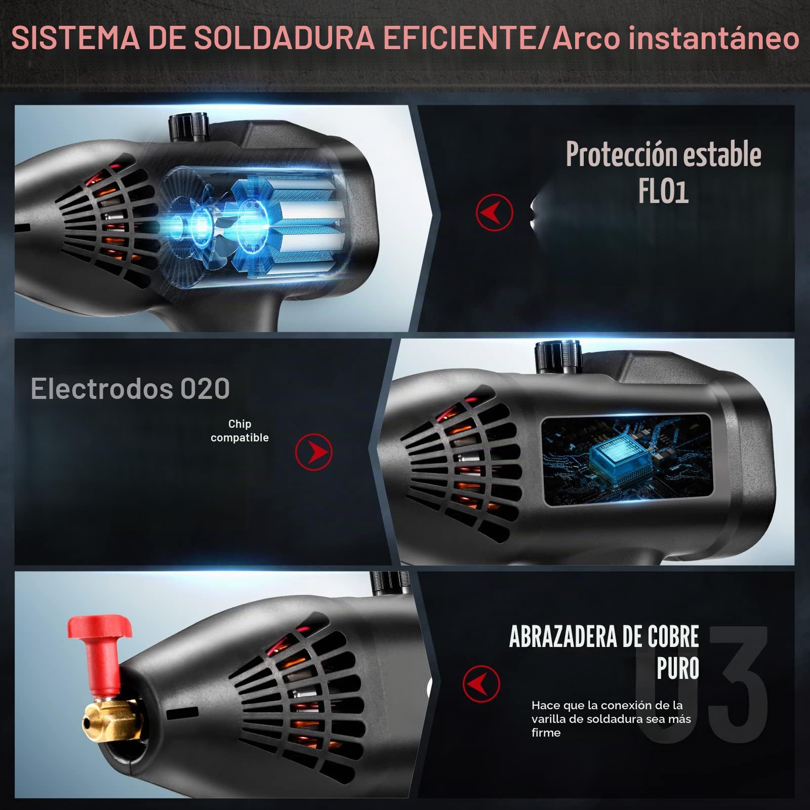 Soldador Inverter,Aomdom 251A ARC Maquina Soldar Electrodo IGBT 220V MMA Soldador Electrodo Digital LCD Maquina de Soldar Portatil Grupo de Soldar
