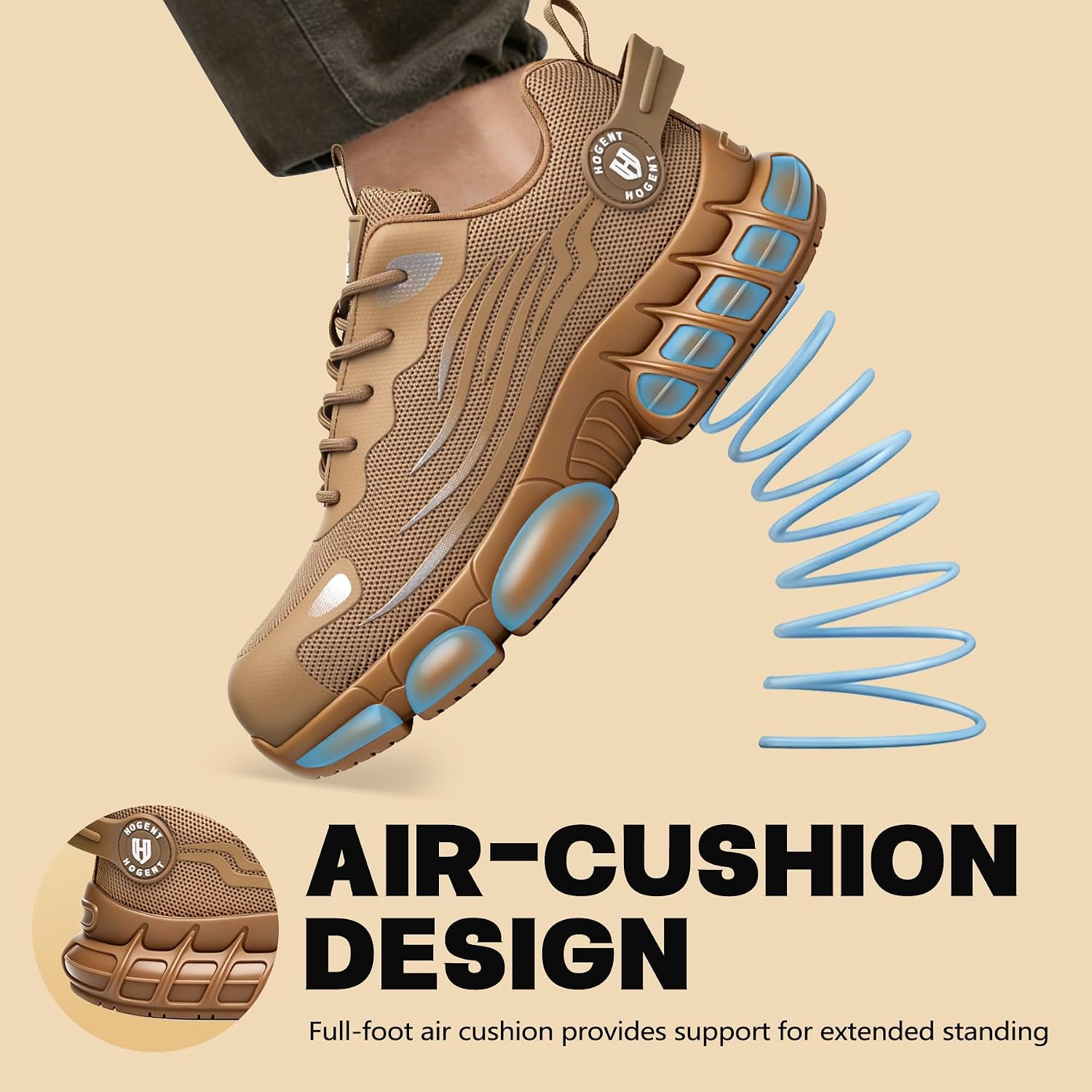  Steel Toe Shoes for Men, Cushioned Safety Work Sneakers thumbnail