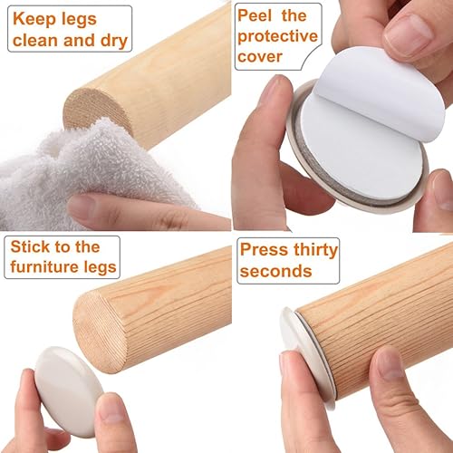 Miniatura 4 de Ezprotekt Paquete de 16 deslizadores autoadhesivos para patas de sillas de muebles para alfombras, 2-18 pulgadas, autoadhesivos, redondos,