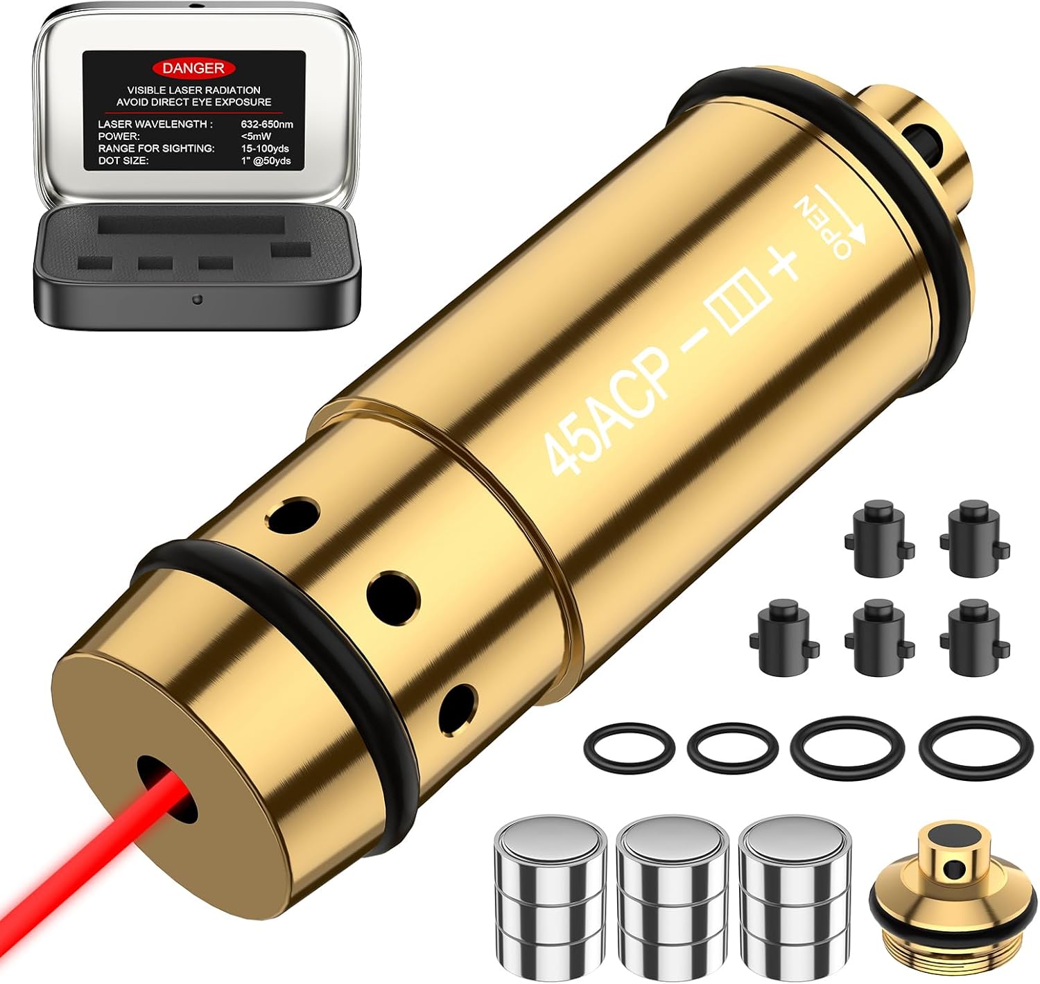 45ACP Laser Training Cartridge Dry Fire Training System with 3 Set Batteries for Dry Fire Practice and Shooting Training