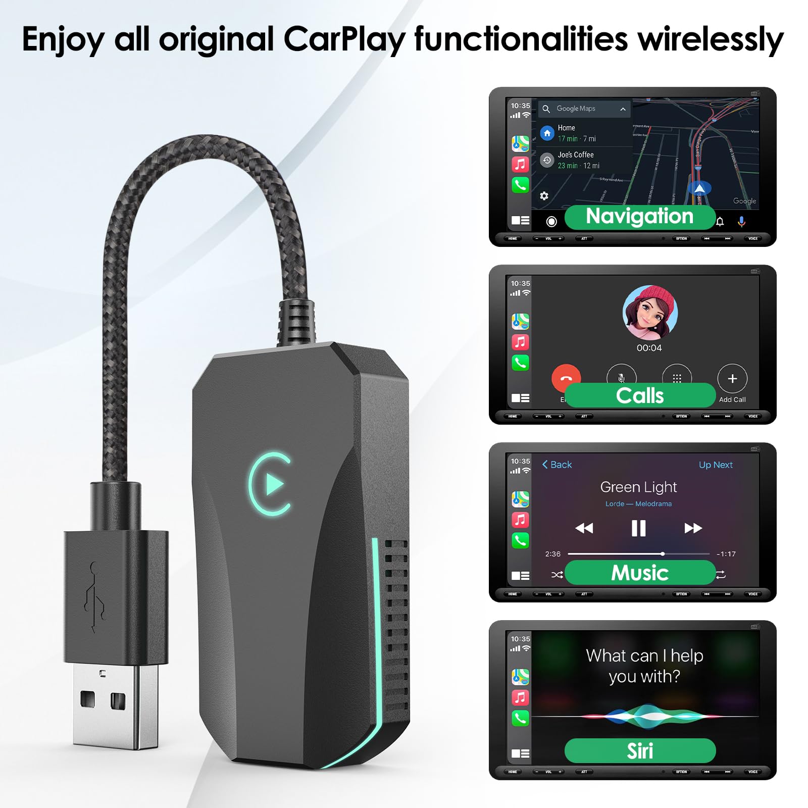 Wireless Carplay Adapter for iPhone (Black)