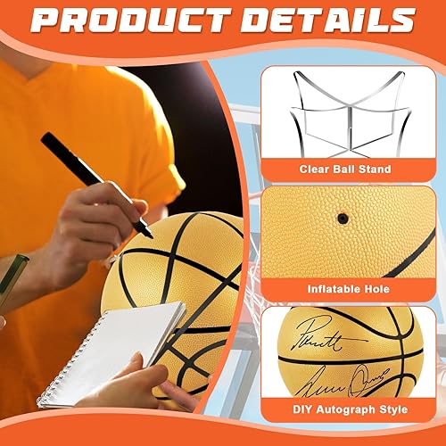 Miniatura 5 de Hiboom Autograph Baloncesto con soporte de bola acrílica, operación de firma de Navidad, panel de autógrafo, firma en blanco, oficial para regalos