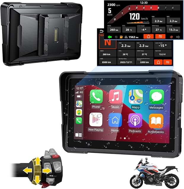 LBW 7 Inch Motorcycle CarPlay HUD