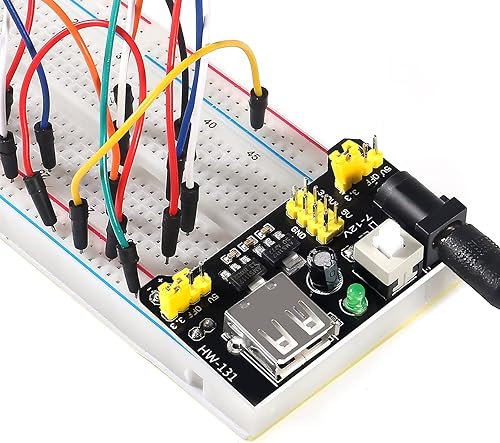 Miniatura 3 de Diitao Kit básico de componentes electrónicos, kit de diversión electrónica con tabla de pan de 830 puntos de amarre, paquete, fuente de