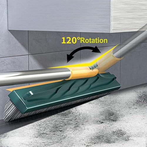 Miniatura 5 de Cepillo de limpieza 2 en 1, cepillo de limpieza para pisos, nuevo cepillo mejorado de 51.4 pulgadas de mango largo, cepillo de lechada, raspador en