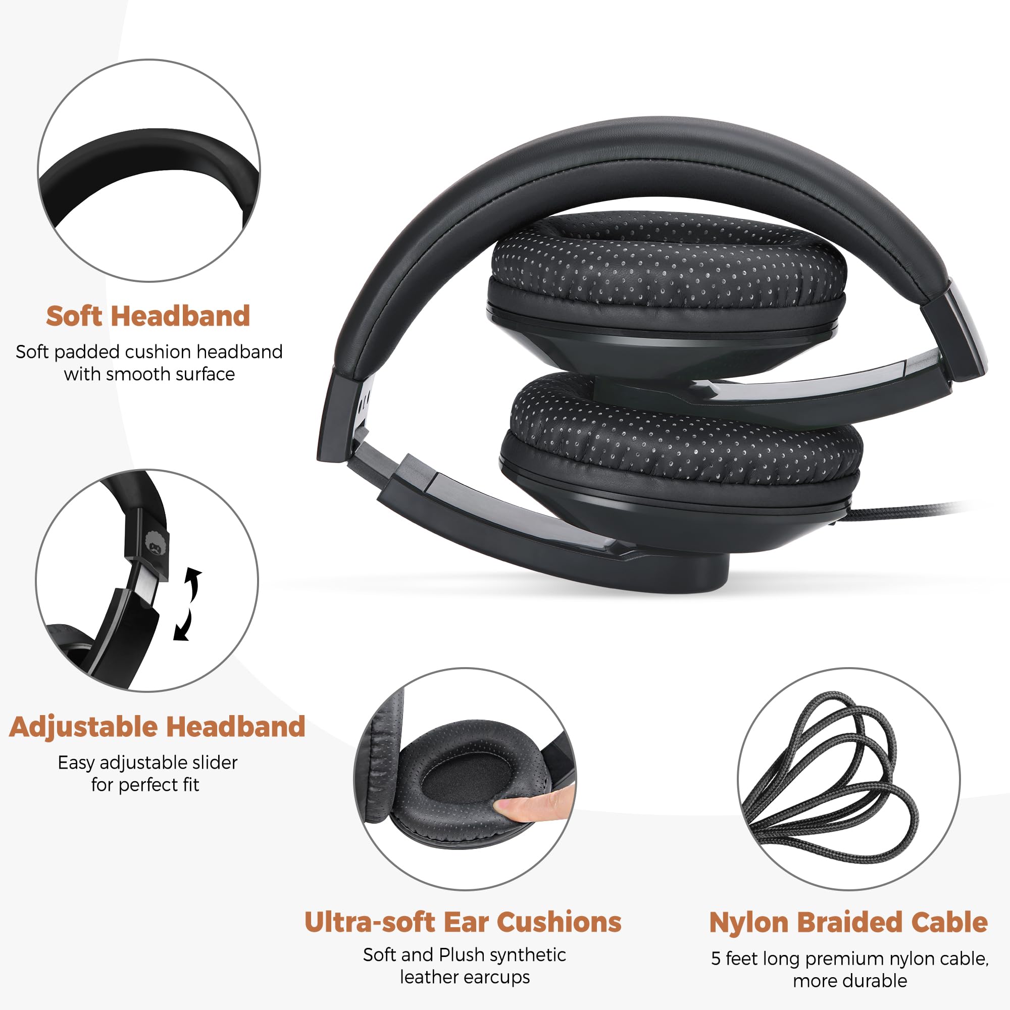 Amazon.com: rockpapa Comfort Kids Headphones for School