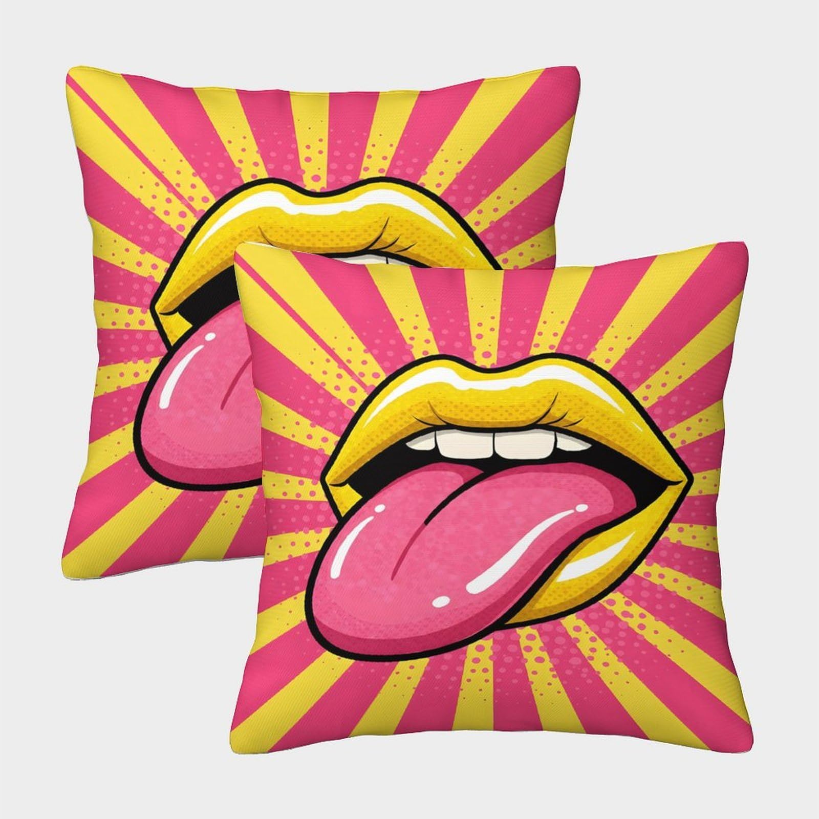 Trendy Pop Art 3D Printed Lip Pillowcase Microfiber Bedroom Decor Lip Pillow Cover Adult Youth Neck Support 45x45cm