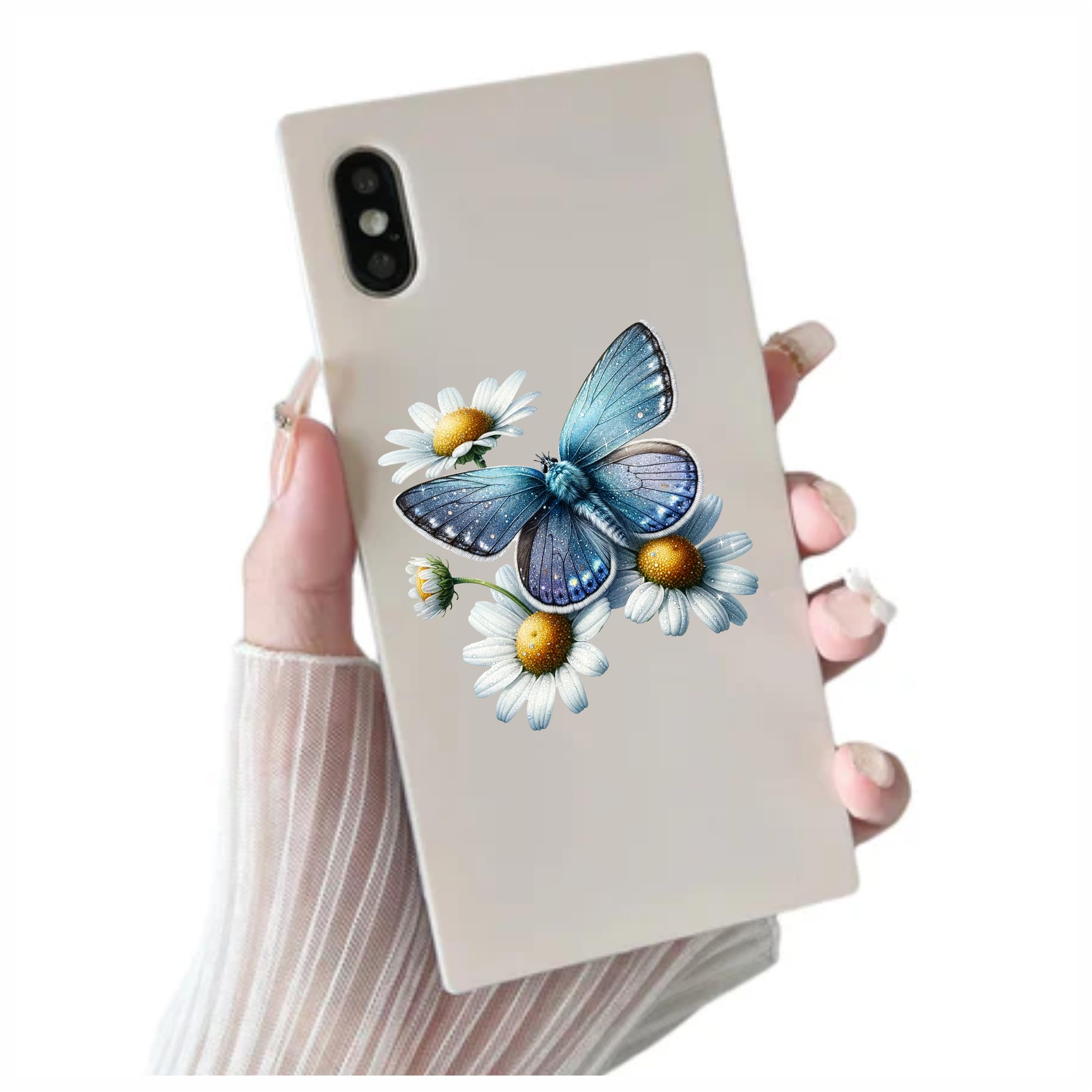 Butterfly Daisy Flower Vinyl Stickers, Cover up Marks, Multi-Purpose Ideal for Phone Cups, Tile, Toilet, Car, Laptop - Image 4