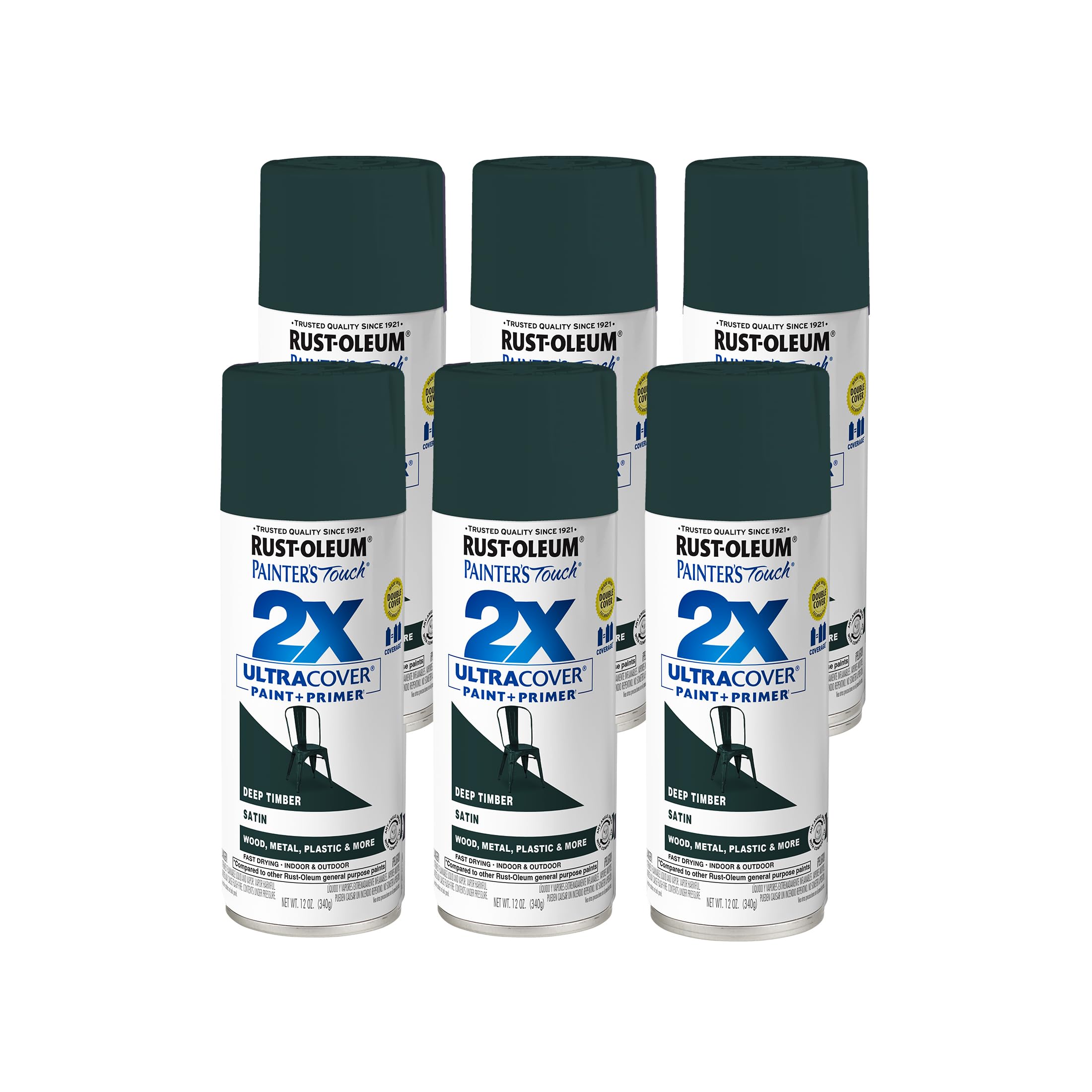 Rust-Oleum Painter's Touch 2X Ultra Cover Spray Paint, Satin Deep Timber
