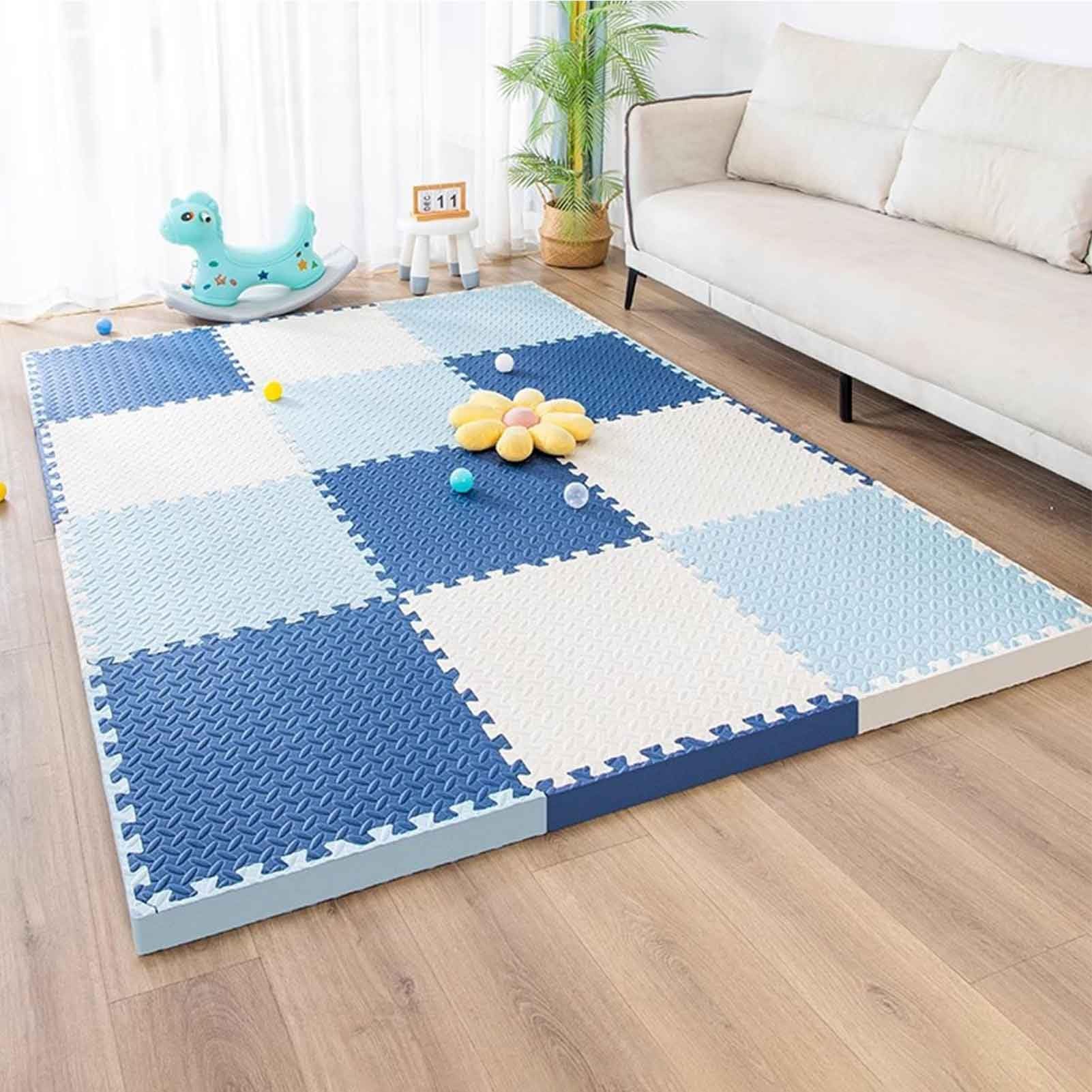 Tappetino per esercizi Tappetino protettivo per pavimentazione Tappetini puzzle ad incastro 60x60cm 4 pezzi Piastrelle per pavimenti in schiuma EVA | Tappetino da gioco