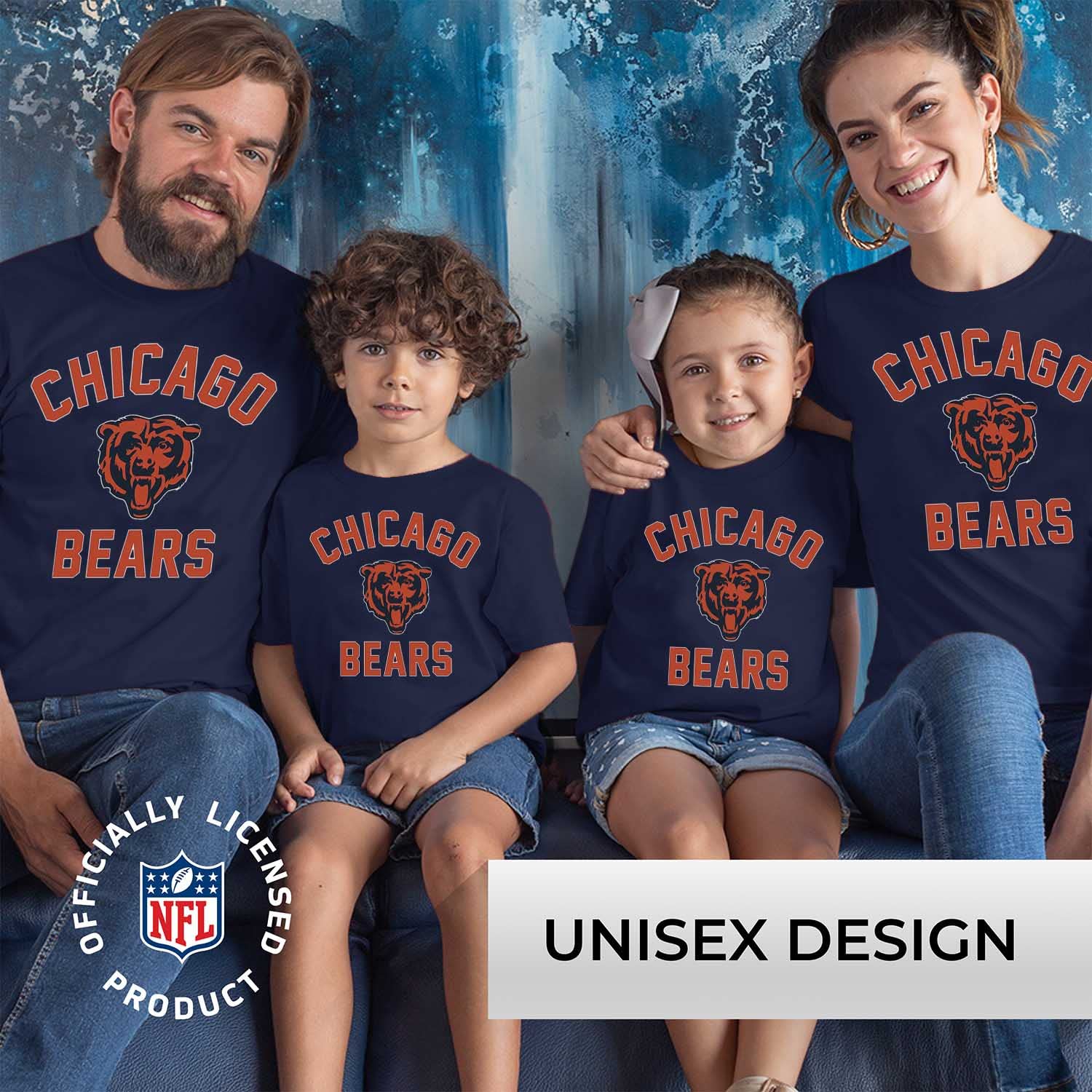 Team Fan Apparel NFL Youth Gameday Football T-Shirt, Lightweight Tee, Tagless Sports Gear, Boys and Girls Apparel (Chicago Bears - Navy, Medium)