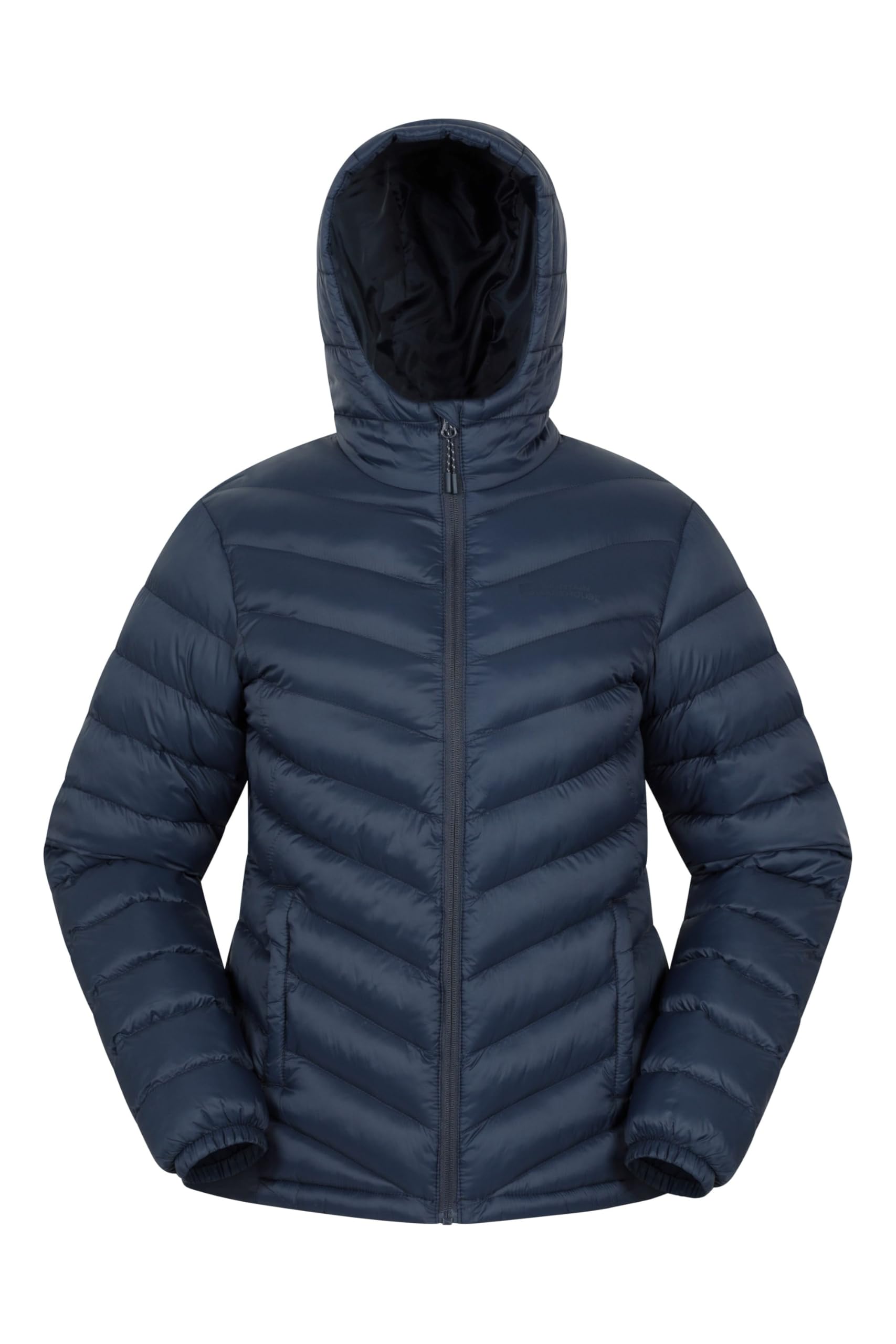 Mountain Warehouse Women's Navy Seasons Padded Jacket - Water Resistant Coat, Puffer Jacket, Front Pockets, Adjustable Elastic Cuffs & Hood - For Spring Summer, Outdoors Size 20