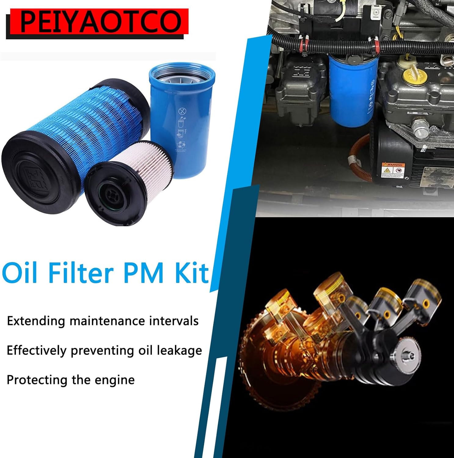 Oil Change PM Kit 11-9959 11-9965 11-9955 Compatible With Thermo King S-700, S700, S-600M, S600M, C600M, C-600M, S-610M Precedent S-600, S600, C-600, C600, S-610, S610 (ONE sets)