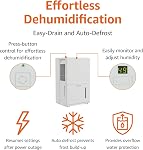 Amazon Basics 35-Pint Dehumidifier, Up to 2500 Sqf, with Auto and Turbo Modes, Auto-Defrost, Timer, Overflow Protection, 1.6-Gal Water Tank, Quiet Operation (≤54 dB), White