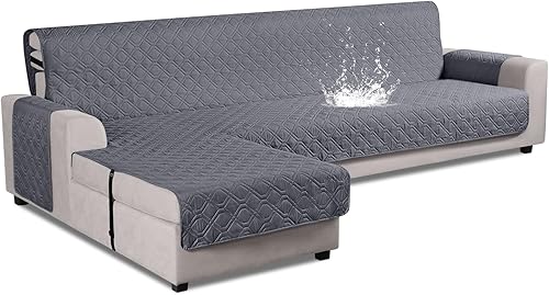 VANSOFY Fundas de sofá modulares mejoradas, 100 % impermeables, en forma de L, reversible, para sofá seccional, muebles, funda protectora para