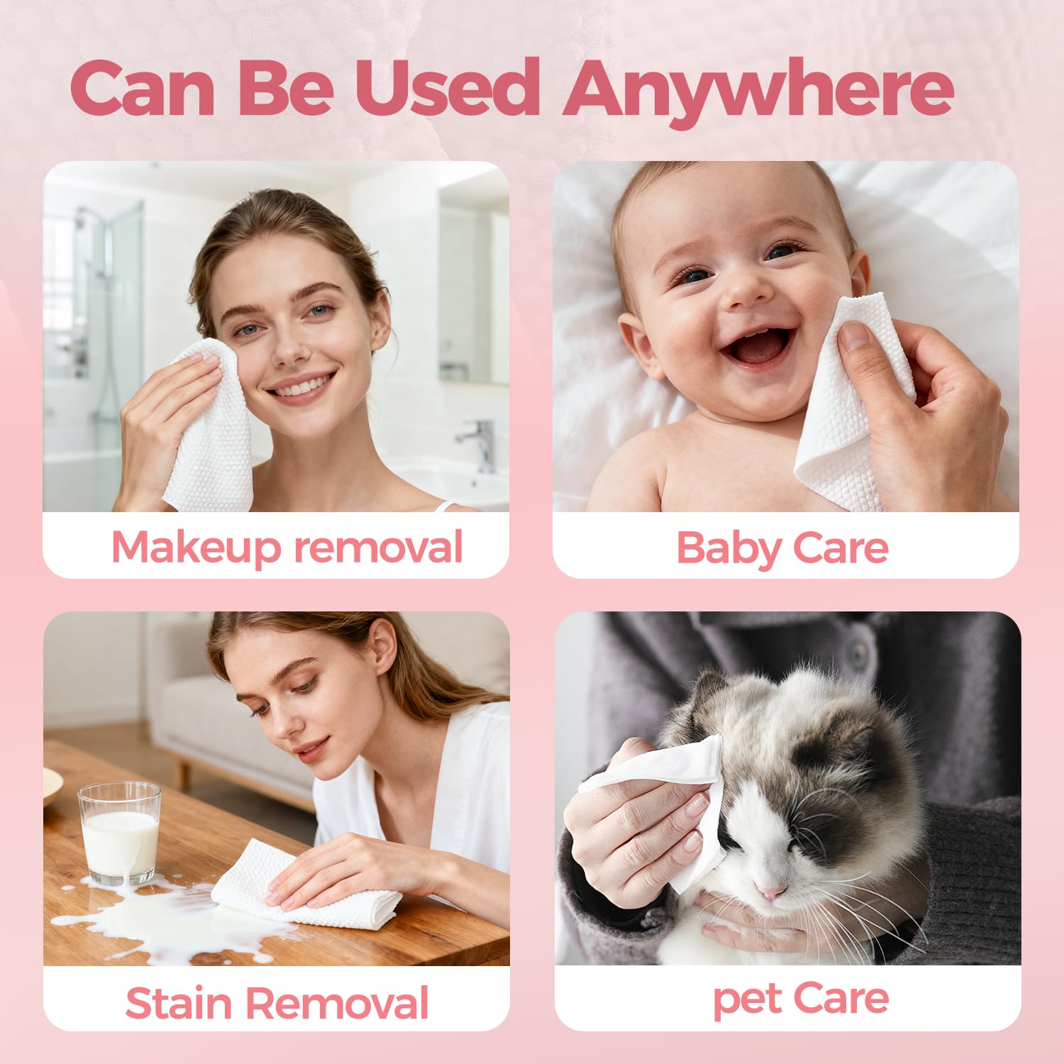 Disposable Face Towels, Large &Thick &Soft Face Towelettes Disposable,Lint-Free And Odor-Free Dry Faces Wipes,Suitable For Daily Care Of Sensitive Skin,Facial Cleansing,And Makeup Removal(50 Count) - Image 8