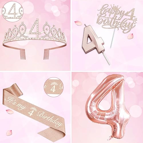 Miniatura 98 de Decoraciones de cumpleaños número 17 para niña, incluyendo tiara y banda de cumpleaños de 17, decoración para pastel y velas, globos de números