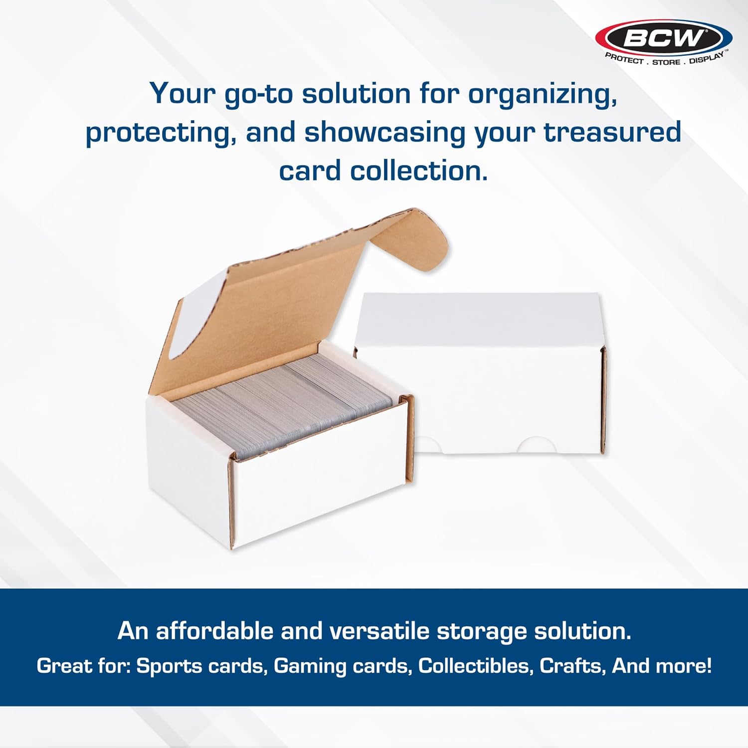 BCW 300 Count Trading Card Storage Box -50ct | Cardboard Organizer for Baseball, Basketball, Football Cards, MTG, Pokemon | Card Game Storage & Protection | Card Storage Box | Assembly Required