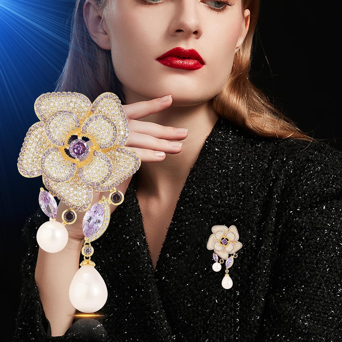 Pearl Brooch Broches Jewelry For Women Fashion Christmas Gifts Wife Mom Girlfriend, Anniversary Birthday Fine Jewelry Gifts for Her