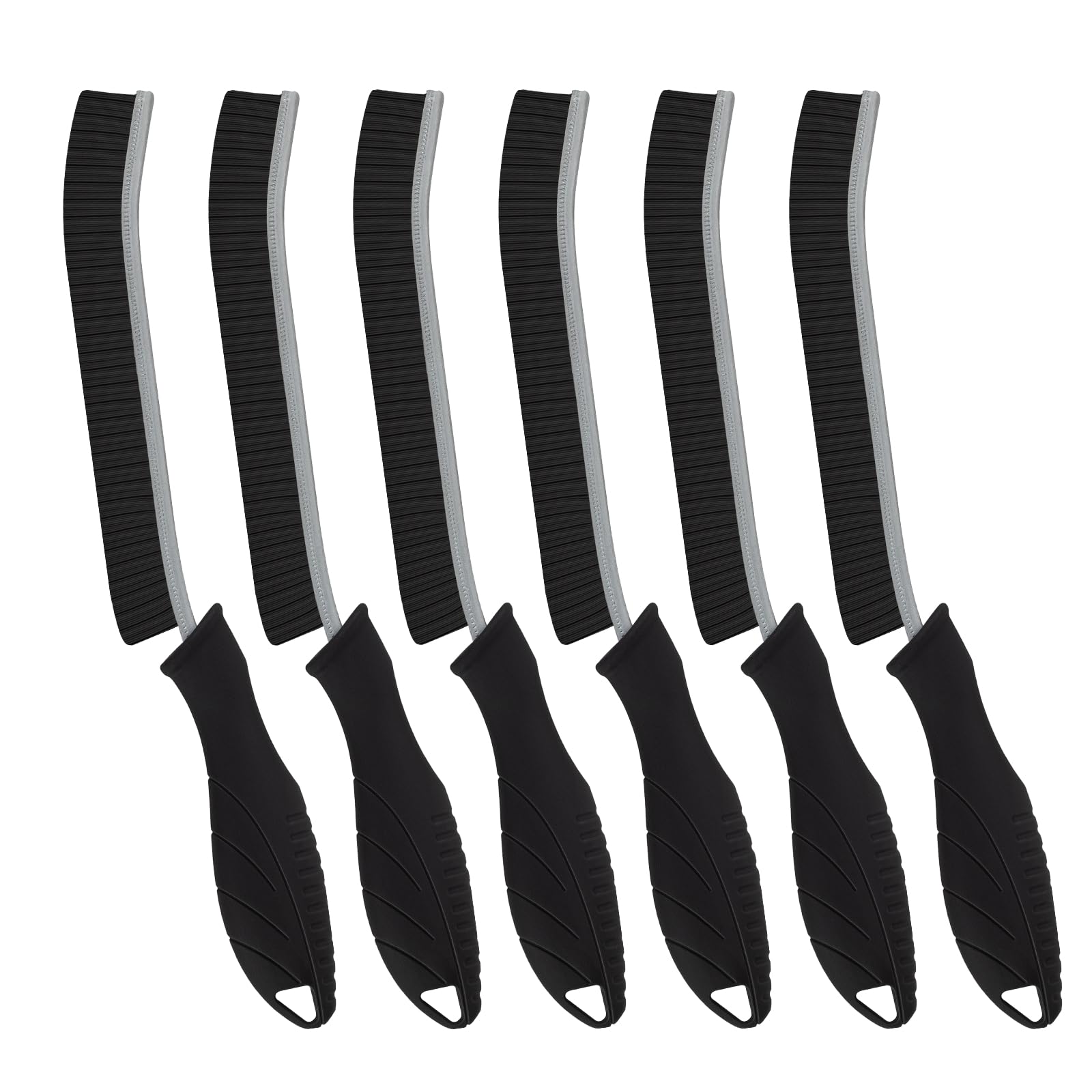 FOOGWEE Cleaning Supplies - Cleaning Brush - Hard Bristle Crevice Cleaning Brush - Bathroom Cleaning Brush for Grout, Toilet, Kitchen, Window and Tile (6, Black)