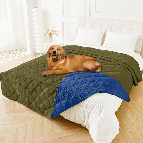 Miniatura 68 de Smiry Manta Impermeable para Cama de Perro 30x70, Manta Suave Reversible para Mascotas, Cubierta Lavable a Prueba de Fugas para Sofá de Gatos y Azul