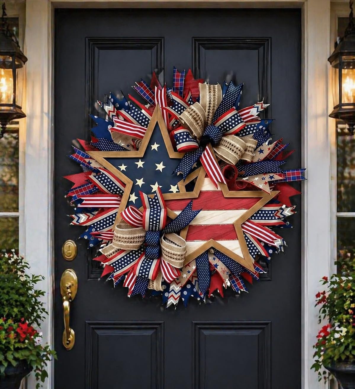 250th Anniversary Patriotic Wreath, 3D Eagle Memorial Wreaths, Patriotic Wreaths for Front Door, Red White and Blue Wreath, All-Weather Farmhouse Outdoor Holiday Decoration A - 3