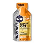 GU Energy Roctane Ultra Endurance Energy Gel, Vegan, Gluten-Free, Kosher, and Dairy-Free On-The-Go Sports Nutrition for Running, Biking, Hiking or Skiing, Vanilla Orange (24 Packets)