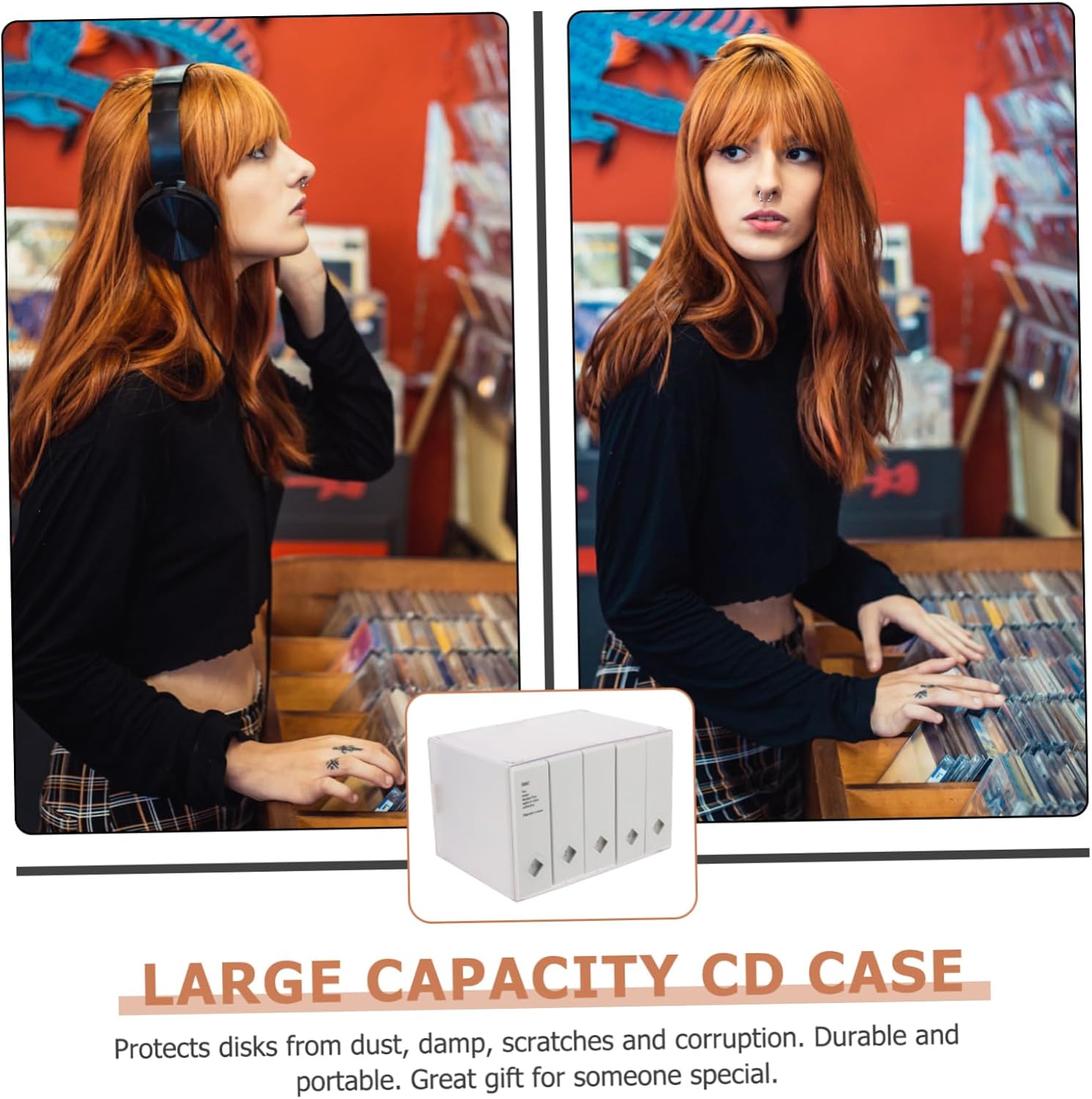 PRETYZOOM Disc Storage Case Cd Organizer Pouch Large Capacity Cd Storage Box for Home Car Outdoor