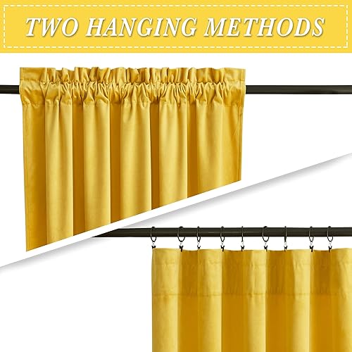 Miniatura 373 de RYB HOME Cortinas de terciopelo súper lujosas con diseño de bolsillo para barra, cortinas de privacidad con aislamiento térmico para oscurecer