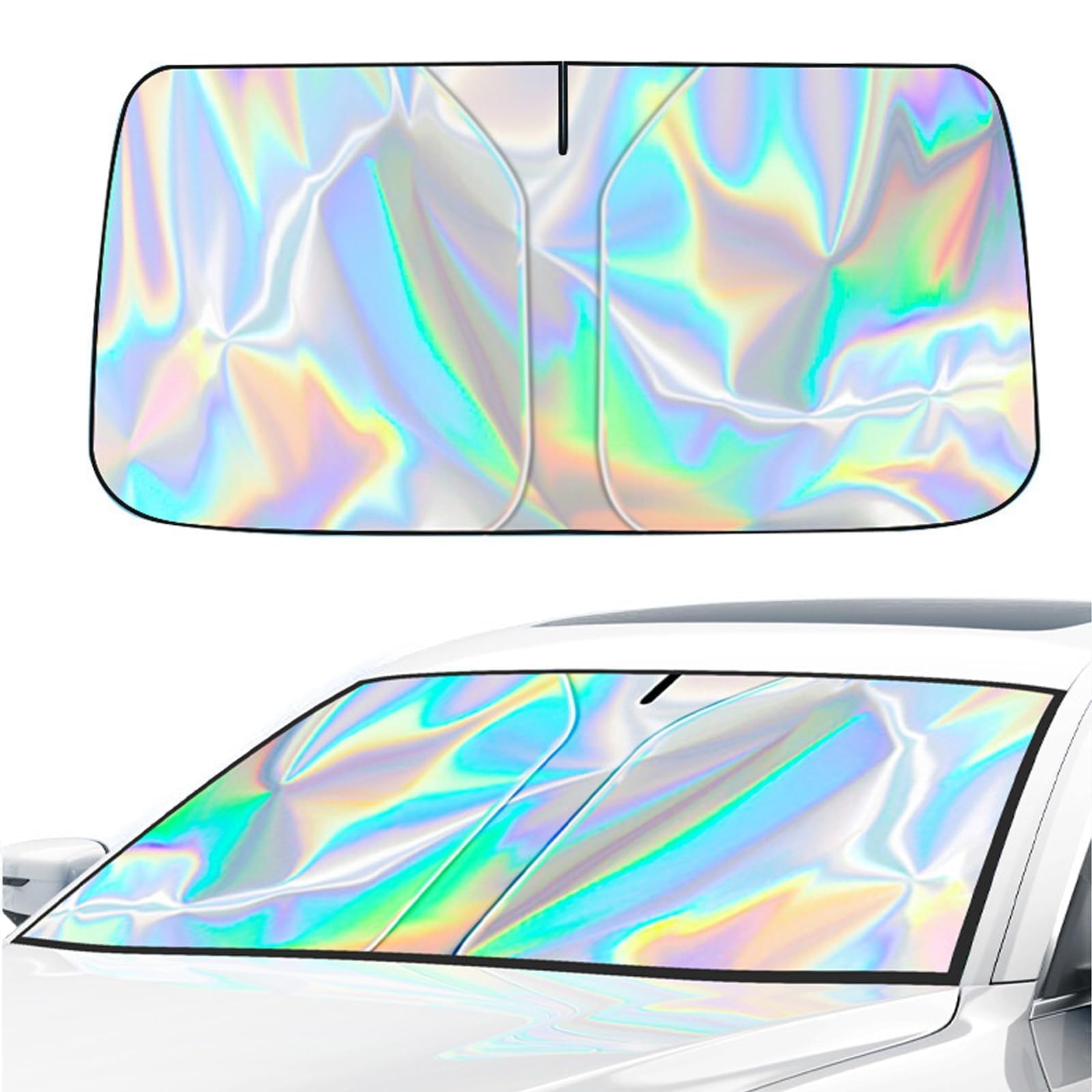 RXATTWVLY Car Windscreen Sunshade for MG HS EHS 2025 PHEV, UV Ray Reflector for Car Interior, Front Windshield Sun Shade, Heat Insulation Sunshade,M（140 * 70cm）
