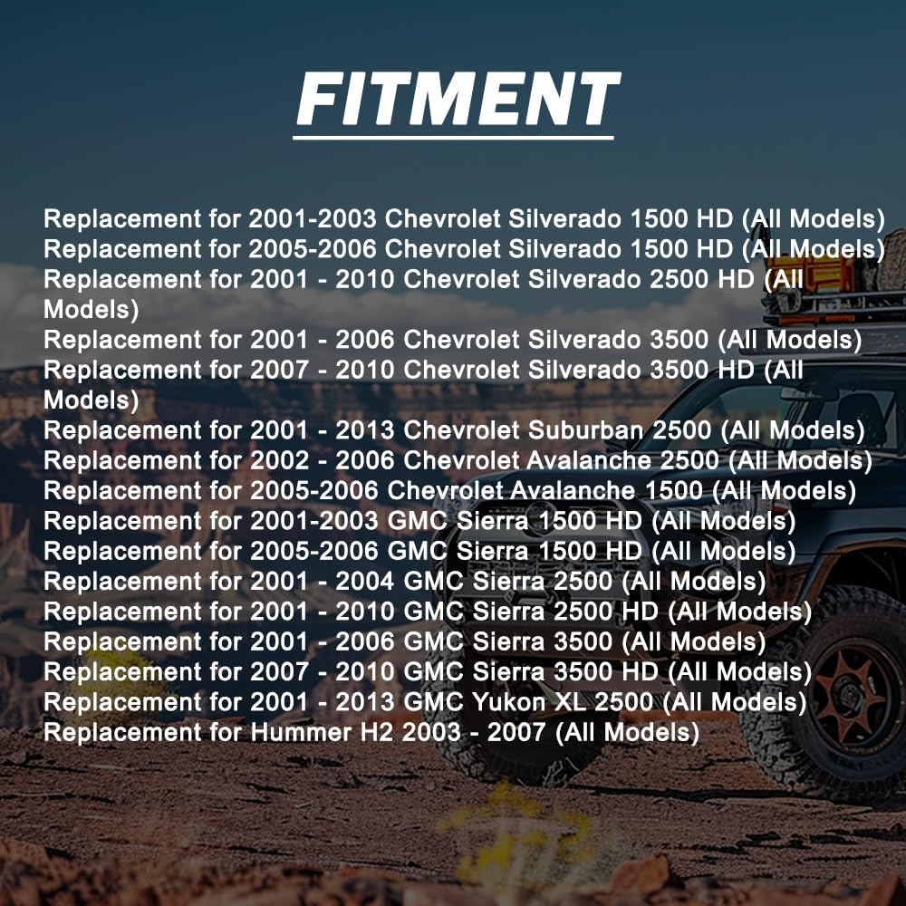 4PCS Front Inner and Outer Tie Rod Ends for 2001-2010 Chevy Silverado GMC Sierra 1500 2500, Chevy Suburban Avalanche, GMC Yukon XL, Hummer H2 Inner and Outer Tie Rod End ES3488 ES3609