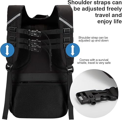 Miniatura 3 de Mochila para patineta, mochila para laptop con puerto de carga USB, bloqueo antirrobo, resistente al agua, se adapta a portátiles de hasta 15.6 a 17
