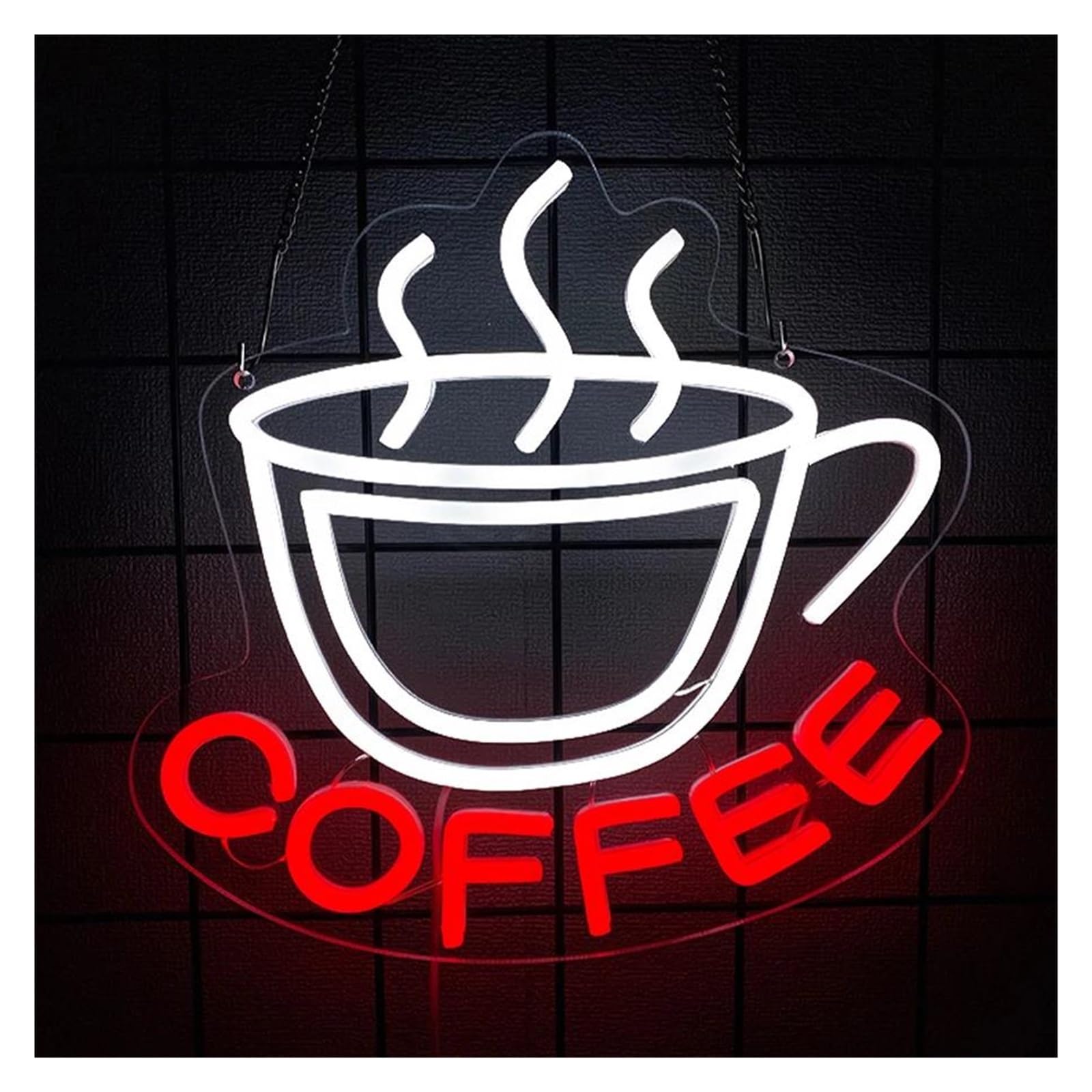 SHOUXI Sign Lamp Coffee Neon Sign Light Dimmable USB Powered for Bar Cafe Shop Party Office Hotel Living Room Restaurant Wall Decor 30cmx29cm