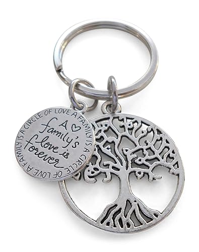 JewelryEveryday A Family's Love is Forever Saying Disc & Tree
