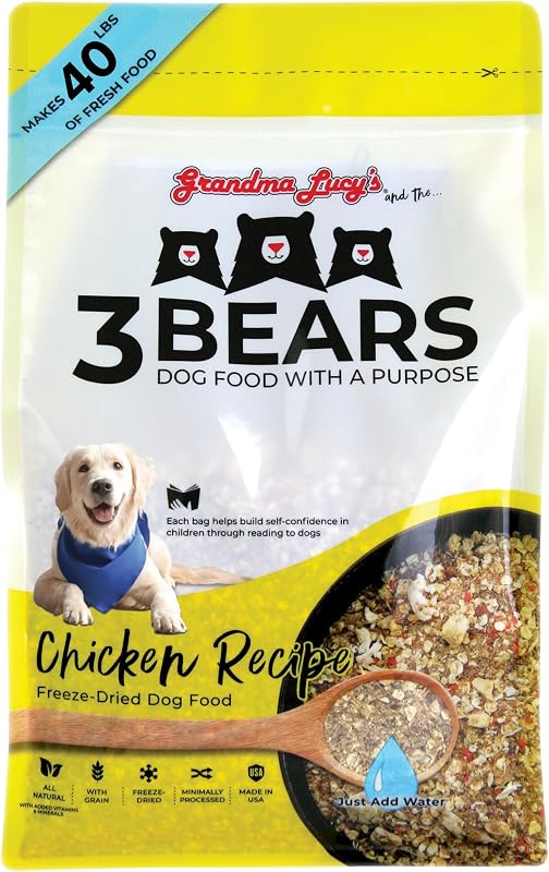 Ração seca para cães Grandma Lucy's 3 Bears Chicken, alimento liofilizado, 3,63 kg