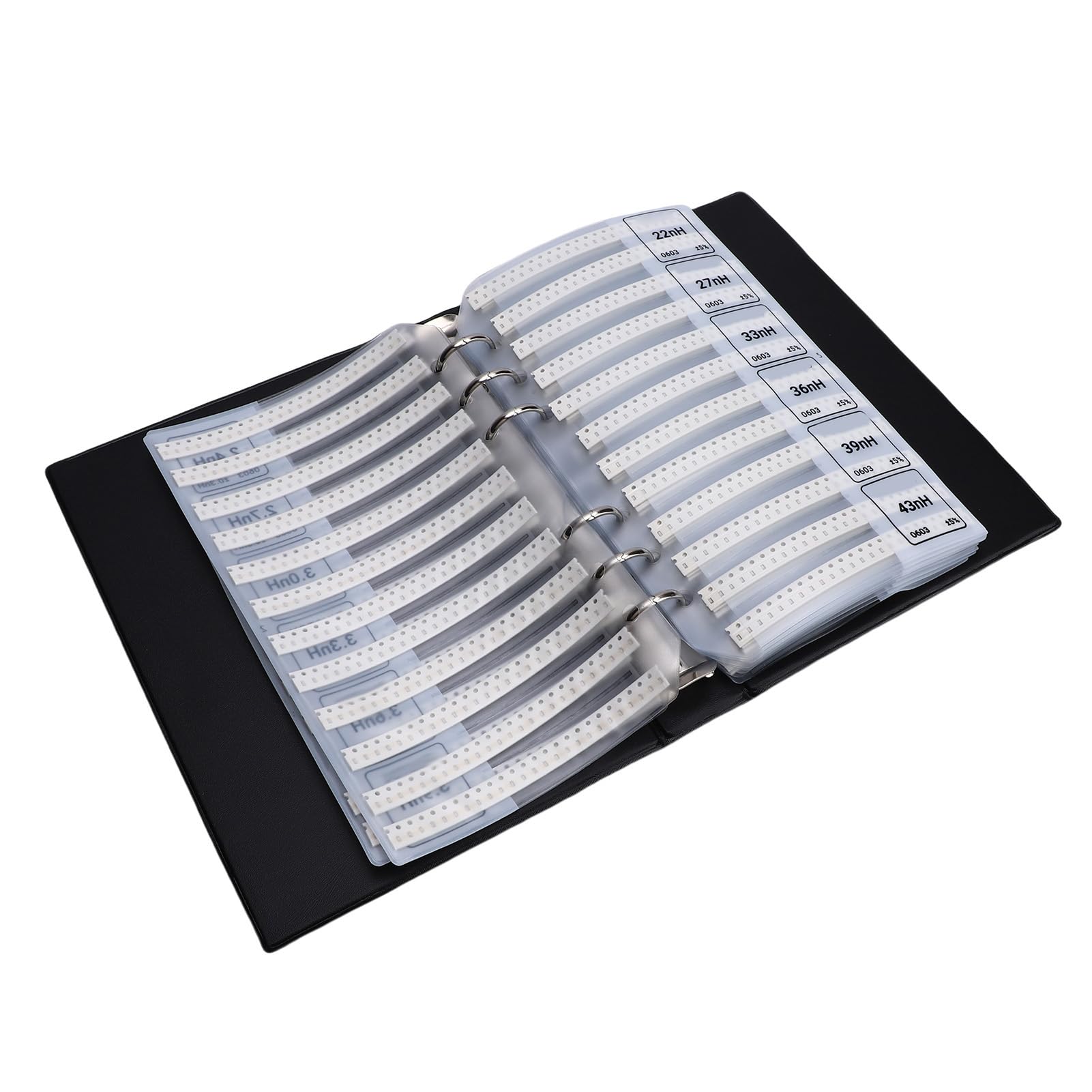 Libro de Muestras de Inductores 0603, Kit de Inductores SMD Multicapa de 64 Valores X 50 Piezas con Blindaje Magnético, para Pruebas, Reparación, Enseñanza y Experimentos Electrónicos