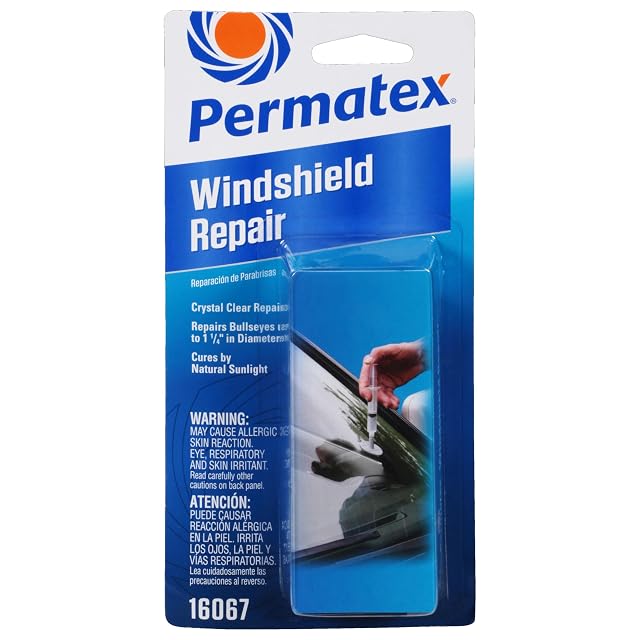 Permatex 16067 Bullseye Windshield Repair Kit 025 oz Syringe 025 Ounce Syringe White