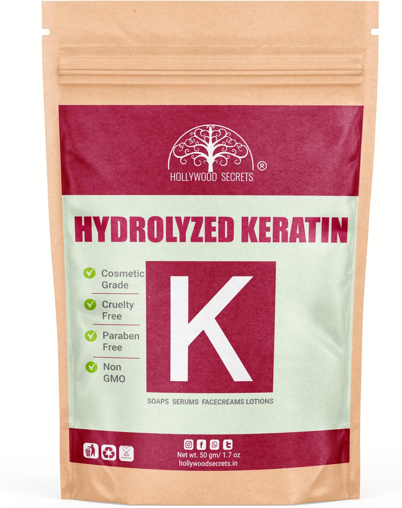 Pure Hydrolyzed Keratin Protein Powder 50gm