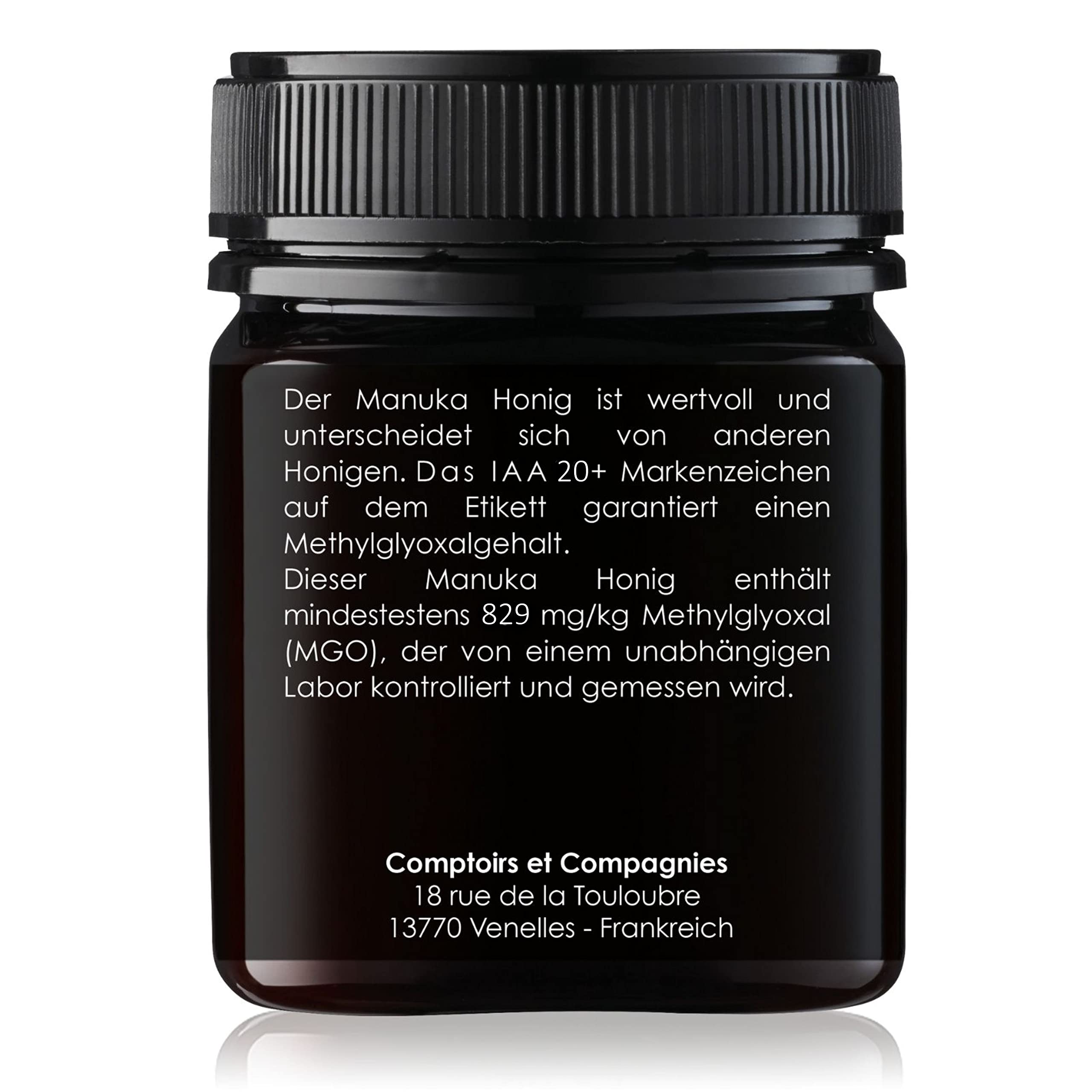 COMPTOIRS ET COMPAGNIES - Miel de Manuka - MGO 829 - IAA20+ - Nueva Zelanda - 250 g