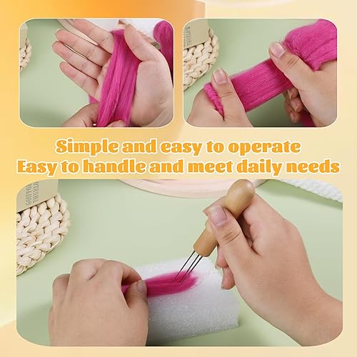 Vista 162 de 3.53 oz lana Roving, suministros de fieltro de lana, lana pura, hilo grueso, hilado de lana giratoria para fieltro de aguja, fieltro húmedo, Blanco