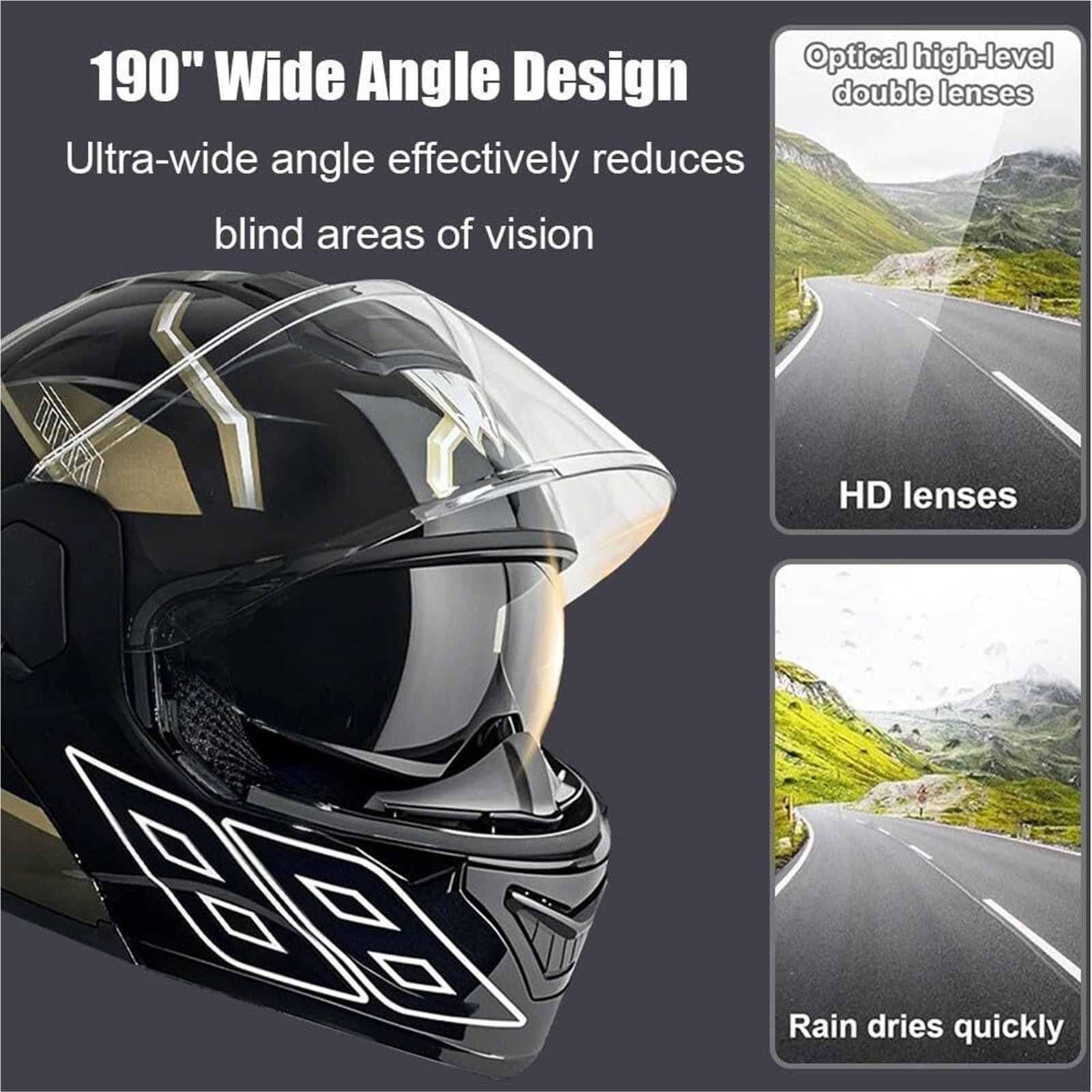 Casco da moto flip-up Bluetooth dal design modulare, integrale con doppia visiera, microfono antirumore, certificato ECE, fodera traspirante e confortevole, ideale for scooter, cruiser e moto da turis