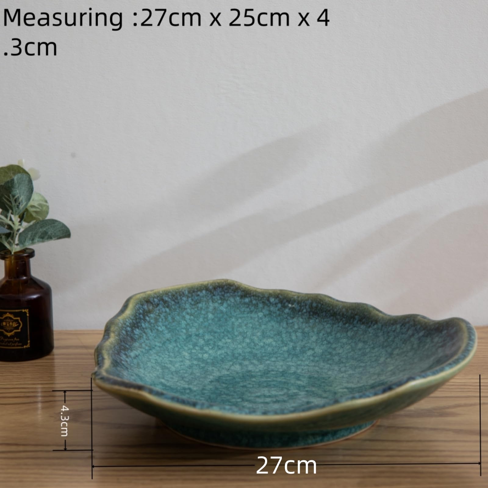 QJWCYQNIUBI 10'' Large Decorative Bowl - Ceramic Decorative Dish for Kitchen Counter, Key Bowl for Entryway Table, Modern Centerpiece Decor Dish for Home Decor Accents, .(10“GREEN)