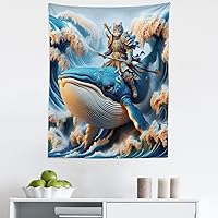 Vista 97 de Ambesonne Tapiz hawaiano, Costa Na Pali en la isla de Kauai en Hawái, día soleado, horizonte de montaña, colgante de pared para dormitorio, sala